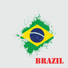 Brazilian flag splash vector, abstract design 
