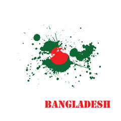 Bangladesh flag splash design, cool vector 