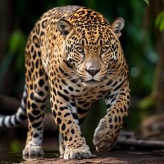 Jaguar in the jungle, Mexican animal in the jungle
