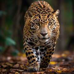 Fototapeta premium Jaguar in the jungle, Mexican animal in the jungle 