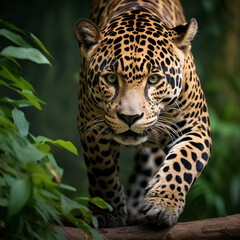 Obraz premium Jaguar in the jungle, Mexican animal in the jungle 