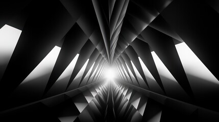 illustration of optical flash lights, geometric shapes in futuristic world