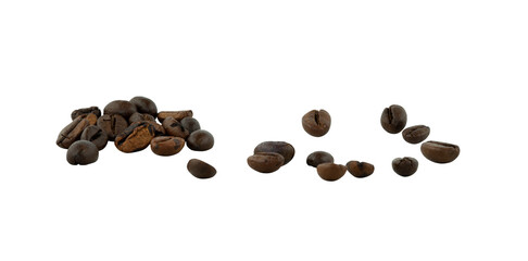bunch of coffee beans isolated