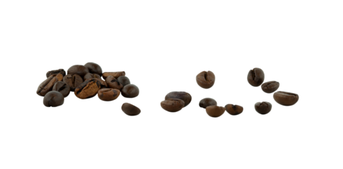 bunch of coffee beans isolated