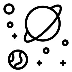 Planet black outline icon