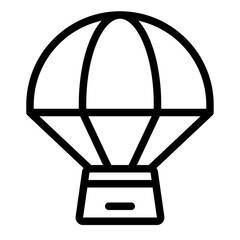 Parachute black outline icon