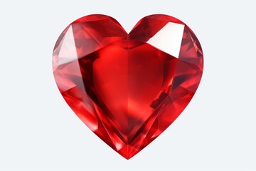 Red heart with transparent background, symbolizing Valentine's Day. Generative AI
