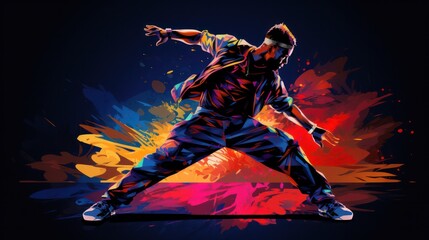 illustration of hip hop dancer in action