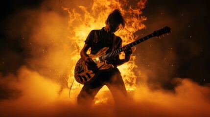 illustration of guitarist in action