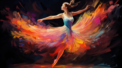 illustration of Ballet and Dancing - obrazy, fototapety, plakaty
