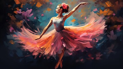 illustration of Ballet and Dancing - obrazy, fototapety, plakaty