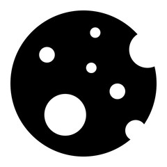 Moon black solid glyph icon