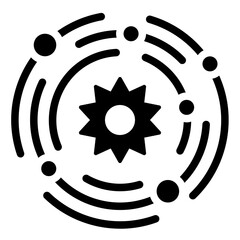 Solar System black solid glyph icon © andinur