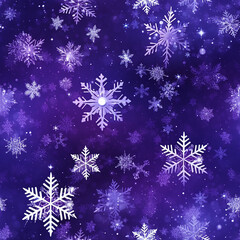Fototapeta na wymiar snowflakes, bokeh, pattern, purple background, repeatable seamless pattern