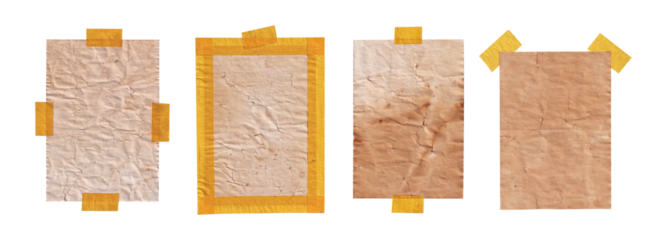 set of vintage paper with tape