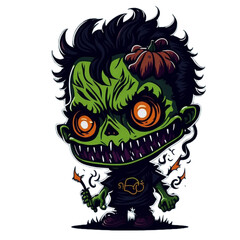 Zombie Cartoon Illustration PNG Transparent Background