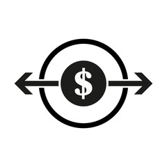 Money transfer icon. Vector illustration. EPS 10.