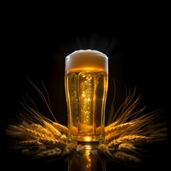  a cup of beer is seen on top of wheat
