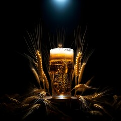  a cup of beer is seen on top of wheat