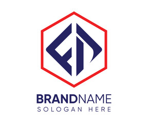 F D logo design vector template