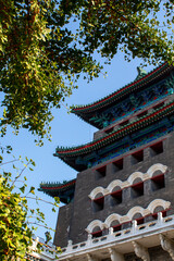 Close up on the archery tower of Zhengyangmen, Beijing, China