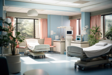 Naklejka na ściany i meble massage bed in the treatment room ai generative