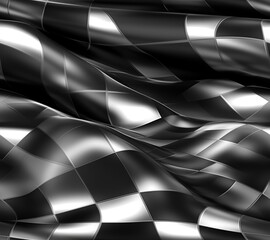 black and white background checkered flag for driver on track