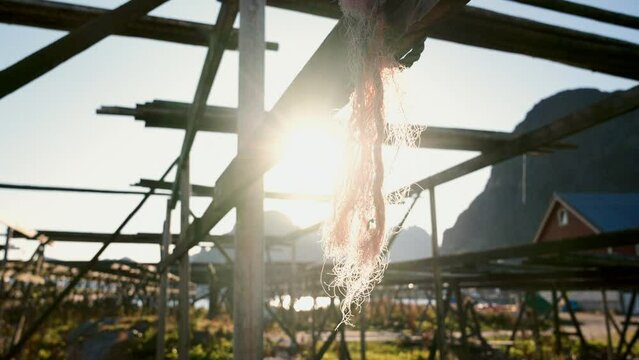 Rustic String On A Wooden Framework