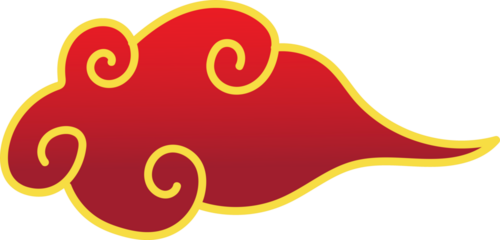 chinese red cloud oriental style element design