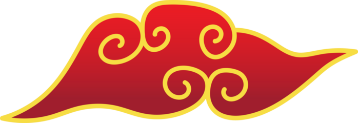 chinese red cloud oriental style element design