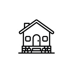 Building, home, house outline icon. Vector illustration. The isolated icon suits the web, infographics, interfaces, and apps.