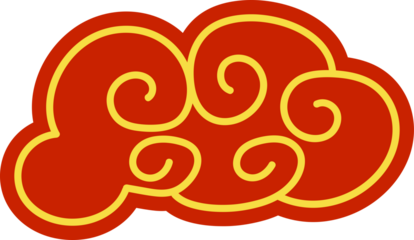 chinese red cloud oriental style element design