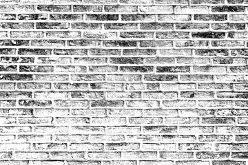 Grunge Black And White Texture of Brick. Dark Messy Dust Overlay Distress Background For Create...