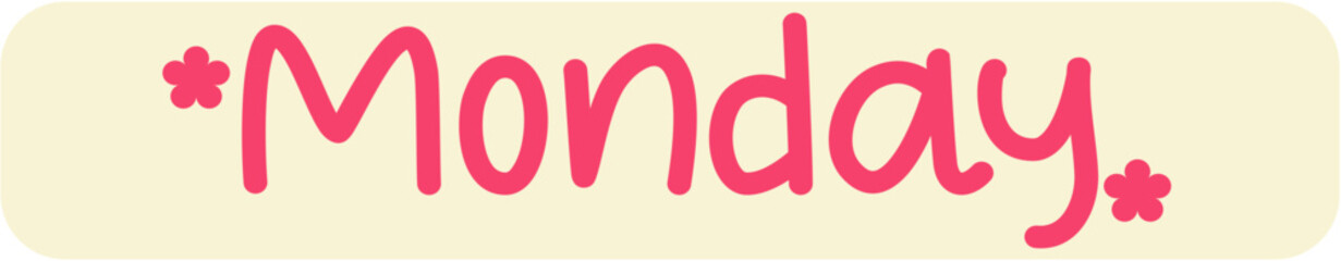 Monday Lettering Sticker