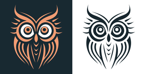 Elegant Black owl logo art vector .Owl logo Design