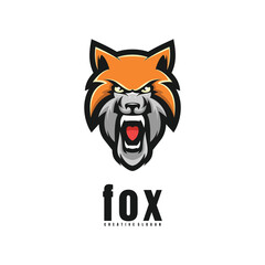 Illustration Head Fox Mascot Logo