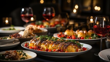 Obraz premium grilled meat with vegetables