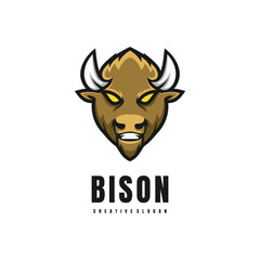 Illustration Head Bison Mascot Logo