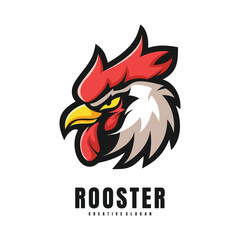 Illustration Head Rooster Mascot Logo