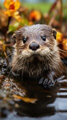 Fototapeta premium otter in the water