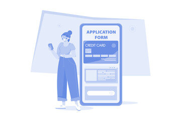 Credit Card Application Illustration concept on white background