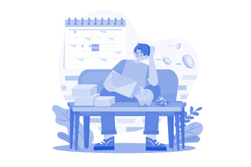 Loan Repayment Date Illustration concept on white background