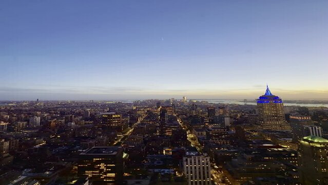 new york city skyline, view from summit one vanderbilt museum builing