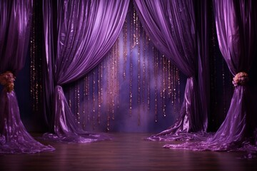 shimmery violet cloth backdrop. Generative AI
