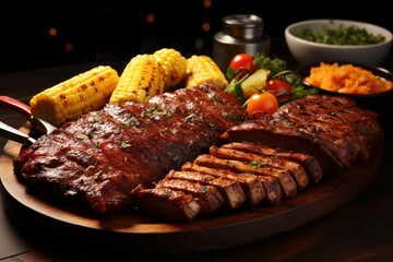 grilled steak and vegetables