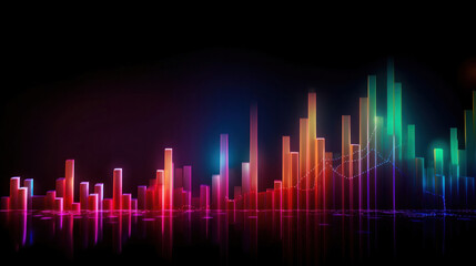 Dynamic market chart steady upward trajectory, graphically illustrating the upward trajectory of success and growth in the business sector.