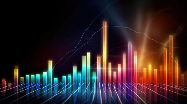 Dynamic market chart steady upward trajectory, graphically illustrating the upward trajectory of success and growth in the business sector.