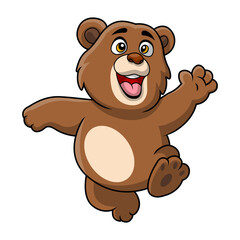 Fototapeta premium Cute bear cartoon on white background