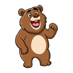 Cute bear cartoon on white background