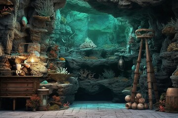 Mermaid Grotto Backdrop 